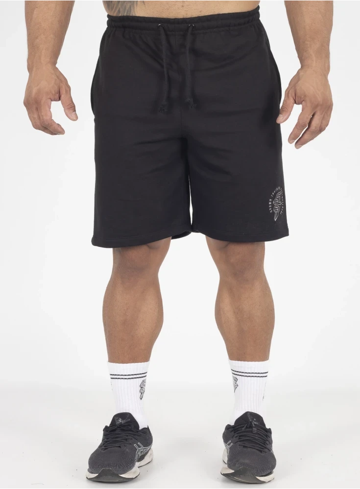 Bermuda Crown Trad Moletom Bodybuilding Bordada Preto